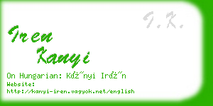 iren kanyi business card
